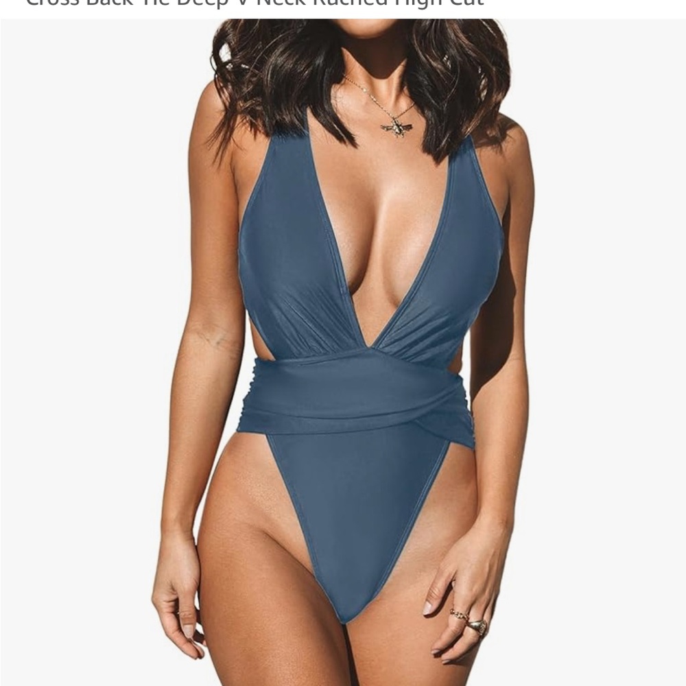 Blue One-Piece Swimsuit